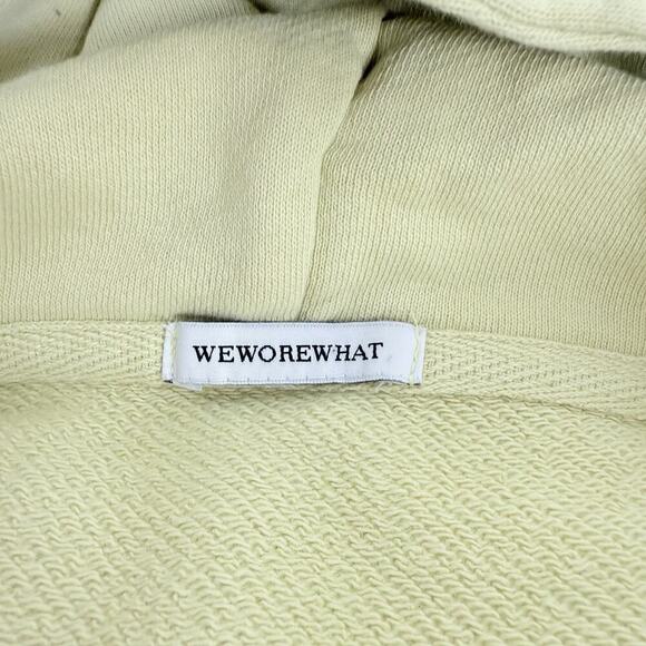Revolve Weworewhat Oversized Pullover Hoodie Women Medium Cozy Pale Yellow Green - Picture 10 of 16